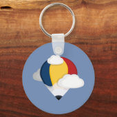 Onderzetter van warme luchtballon en potlood sleutelhanger (Voorkant)