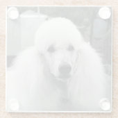 Onderzetter van wit poedel glas (Achterkant)