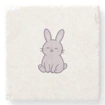 Onderzetter van Wonky Zoo Bunny Stone