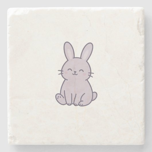 Onderzetter van Wonky Zoo Bunny Stone (Voorkant)