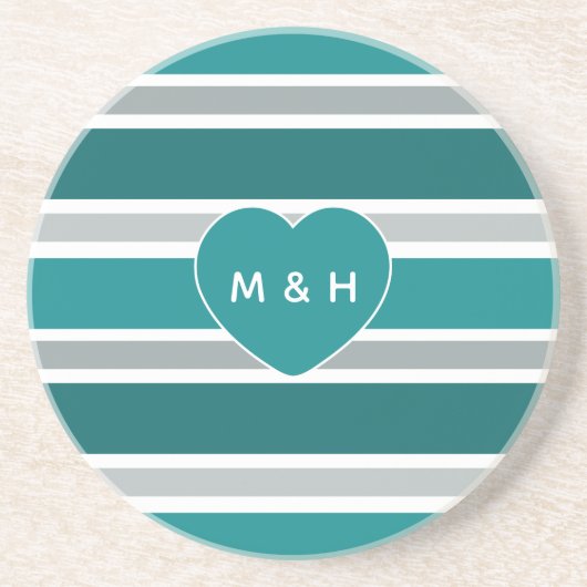 Onderzetter van zandsteen voor stripes en harten,  (Voorkant)