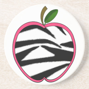 Onderzetter van Zebra Print Apple leraar