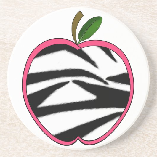 Onderzetter van Zebra Print Apple leraar (Voorkant)