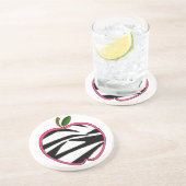 Onderzetter van Zebra Print Apple leraar (Zijkant)