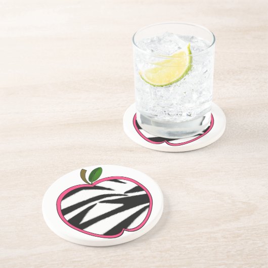 Onderzetter van Zebra Print Apple leraar (Zijkant)