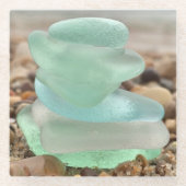 Onderzetter van zeeglazen en zandglas (Voorkant)