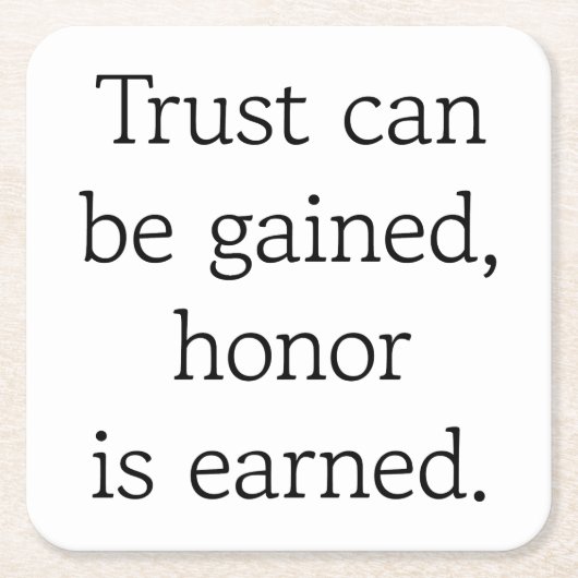 Onderzetter Vertrouwen en eersteklas papier (Voorkant)