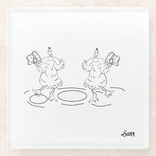 Onderzetter: vieren glazen onderzetter (Voorkant)