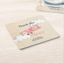 Onderzetter Vierkant vliegtuigpapier,