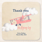 Onderzetter Vierkant vliegtuigpapier, (Voorkant)