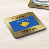 Onderzetter vlag en tekst Kosovo (Linkerzijde)