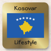 Onderzetter vlag en tekst Kosovo (Voorkant)