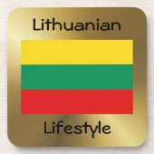 Onderzetter vlag en tekst Litouwen (Voorkant)