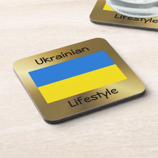 Onderzetter vlag en tekst Oekraïne (Linkerzijde)