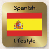 Onderzetter vlag en tekst Spanje (Voorkant)