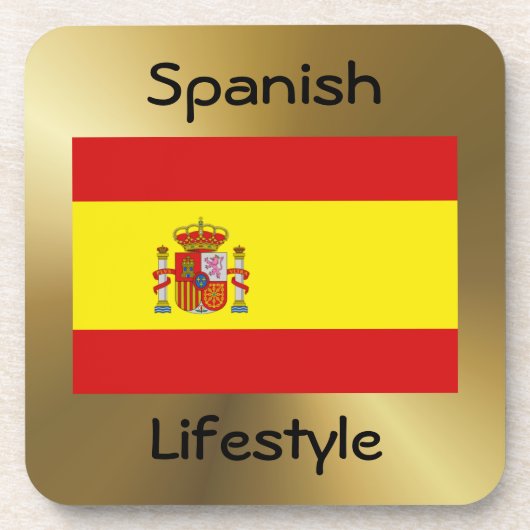 Onderzetter vlag en tekst Spanje (Voorkant)