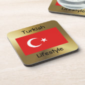 Onderzetter vlag en tekst Turkije (Linkerzijde)