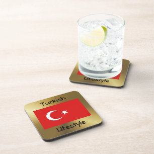 Onderzetter vlag en tekst Turkije