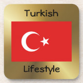 Onderzetter vlag en tekst Turkije (Voorkant)
