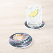 Onderzetter Volle Maan over bergen en bos (Zijkant)