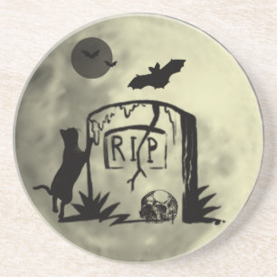 Onderzetter voor afspeelbare zwarte kat