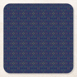 Onderzetter voor blauw geometrisch papier