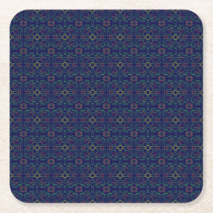 Onderzetter voor blauw geometrisch papier