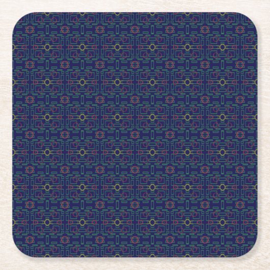 Onderzetter voor blauw geometrisch papier (Voorkant)