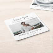 Onderzetter voor bruiloft met foto (Schuin)