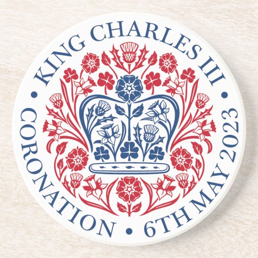Onderzetter voor de Coronatie 2023 - Rood blauw (Voorkant)