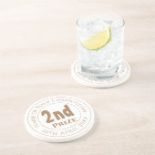 Onderzetter voor de uitreiking van de tweede prijs (Zijkant)