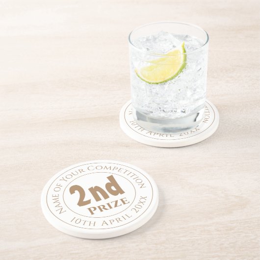 Onderzetter voor de uitreiking van de tweede prijs (Zijkant)