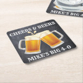Onderzetter voor drank Cheers and Beers (Schuin)