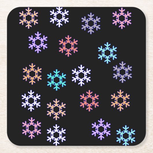 Onderzetter voor Funky Snowflakes Paper (Voorkant)