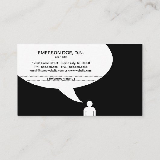 onderzetter voor gebitsgrap visitekaartje (Achterkant)