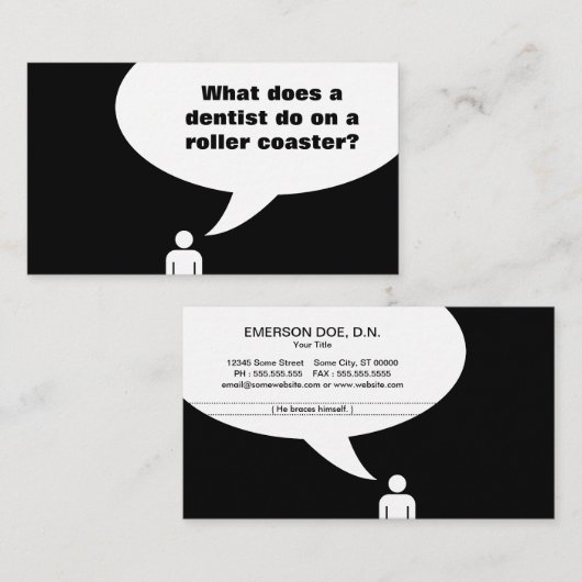 onderzetter voor gebitsgrap visitekaartje (Voorkant / Achterkant)