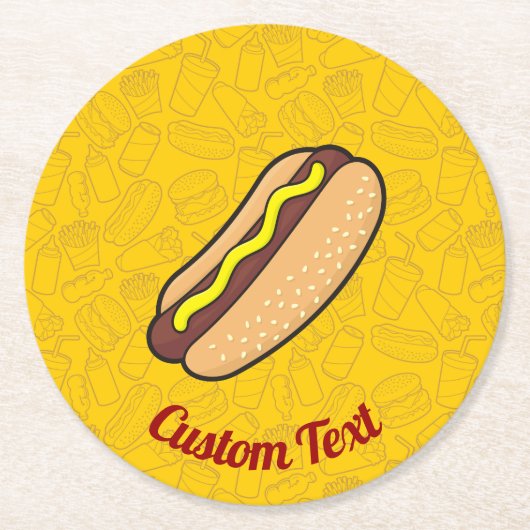 Onderzetter voor hotdog-ronde papier (Voorkant)