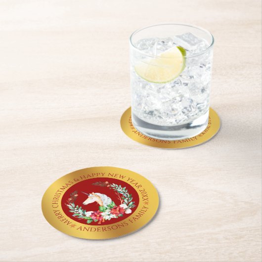 Onderzetter voor kerstcadeaupapier, eenhoorn goude (Insitu)