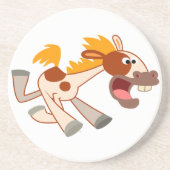 Onderzetter voor levendige Cartoon Pinto-paarden (Voorkant)