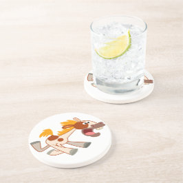 Onderzetter voor levendige Cartoon Pinto-paarden