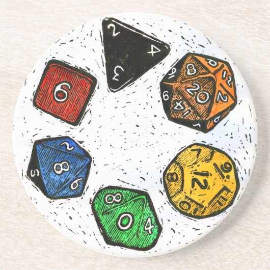 Onderzetter voor Linofafdruk game-spelen (Voorkant)