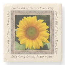 Onderzetter voor marmerfoto's met een vrolijke zon