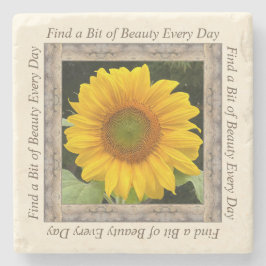 Onderzetter voor marmerfoto's met een vrolijke zon