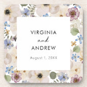 Onderzetter voor moderne botanische bloemen (Voorkant)