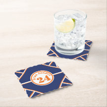 Onderzetter voor oranje en blauw papier, geïnspire