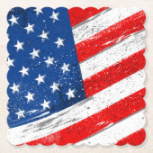 Onderzetter voor patriottische Drink van vlaggenpa (Voorkant)