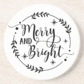 Onderzetter voor prettig en helder kerstGezegde (Voorkant)