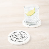 Onderzetter voor prettig en helder kerstGezegde (Zijkant)