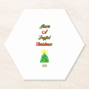 Onderzetter voor vrolijk kerstcadeaupapier