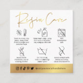 Onderzetter voor White & Gold Script Logo hars Vierkante Visitekaartje (Voorkant)